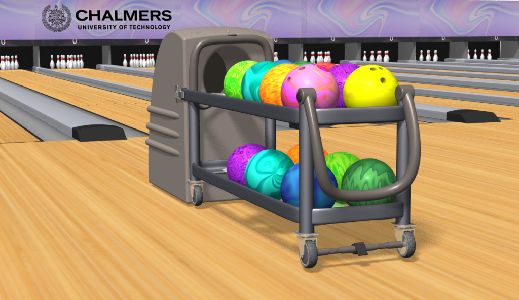 Designed concept of the bowling ball return wagon.