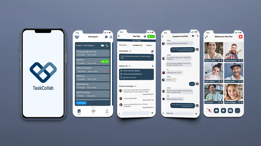 Mockup of the app TaskCollab.