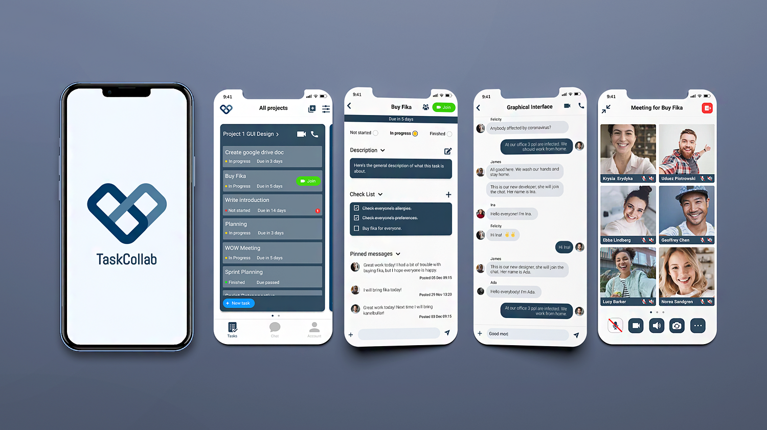 Mockup of the app TaskCollab.